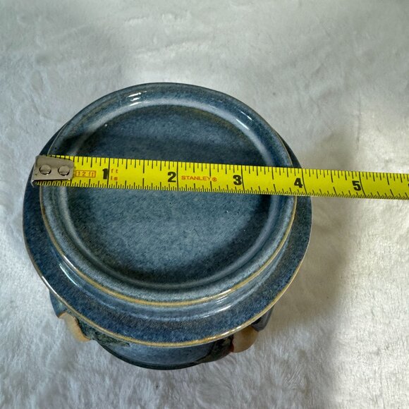 Kohl's Snowman Holiday Pillar Candle Holder Blue Hat Clothes Ceramic - Picture 6 of 6